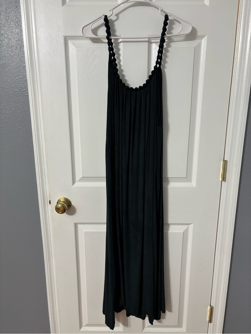 Black Maxi Dress with Braided Straps